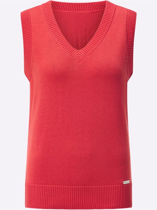 Débardeur en tricot avec col V et finitions côtelées - Taille standard - Witt - Kiabi Débardeur en tricot avec col V et finitions côtelées - Taille standard - Witt - Kiabi
