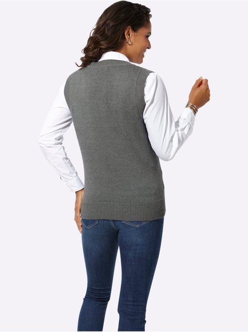 Débardeur en tricot avec col V et finitions côtelées - Taille standard - Witt - Kiabi Débardeur en tricot avec col V et finitions côtelées - Taille standard - Witt - Kiabi