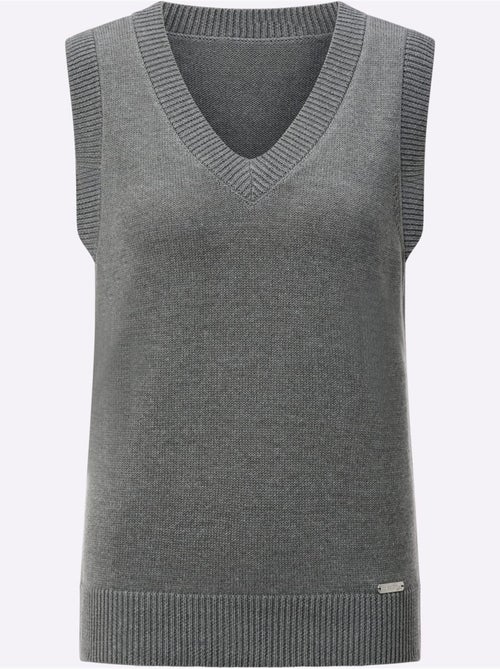 Débardeur en tricot avec col V et finitions côtelées - Taille standard - Witt - Kiabi Débardeur en tricot avec col V et finitions côtelées - Taille standard - Witt - Kiabi