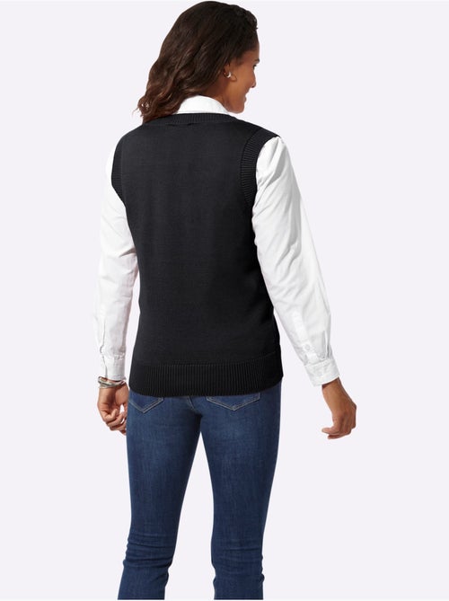 Débardeur en tricot avec col V et finitions côtelées - Taille standard - Witt - Kiabi Débardeur en tricot avec col V et finitions côtelées - Taille standard - Witt - Kiabi