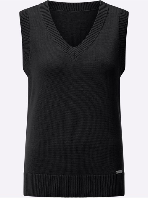 Débardeur en tricot avec col V et finitions côtelées - Taille standard - Witt - Kiabi Débardeur en tricot avec col V et finitions côtelées - Taille standard - Witt - Kiabi