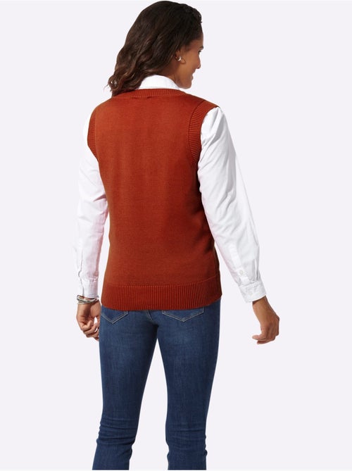 Débardeur en tricot avec col V et finitions côtelées - Taille standard - Witt - Kiabi Débardeur en tricot avec col V et finitions côtelées - Taille standard - Witt - Kiabi
