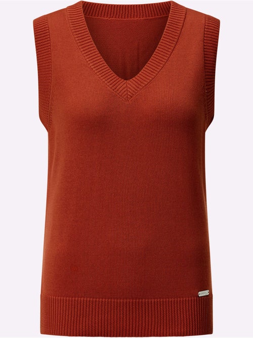 Débardeur en tricot avec col V et finitions côtelées - Taille standard - Witt - Kiabi Débardeur en tricot avec col V et finitions côtelées - Taille standard - Witt - Kiabi