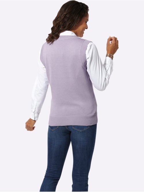 Débardeur en tricot avec col V et finitions côtelées - Taille standard - Witt - Kiabi Débardeur en tricot avec col V et finitions côtelées - Taille standard - Witt - Kiabi