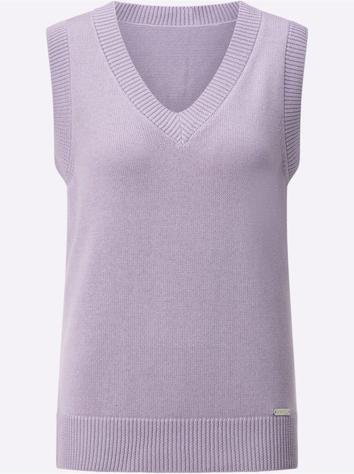 Débardeur en tricot avec col V et finitions côtelées - Taille standard - Witt - Kiabi Débardeur en tricot avec col V et finitions côtelées - Taille standard - Witt - Kiabi