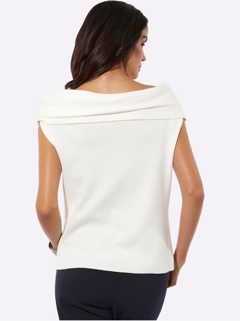 Débardeur En Tricot Avec Viscose (ecovero) - Taille Standard - Helline Ecru - Kiabi