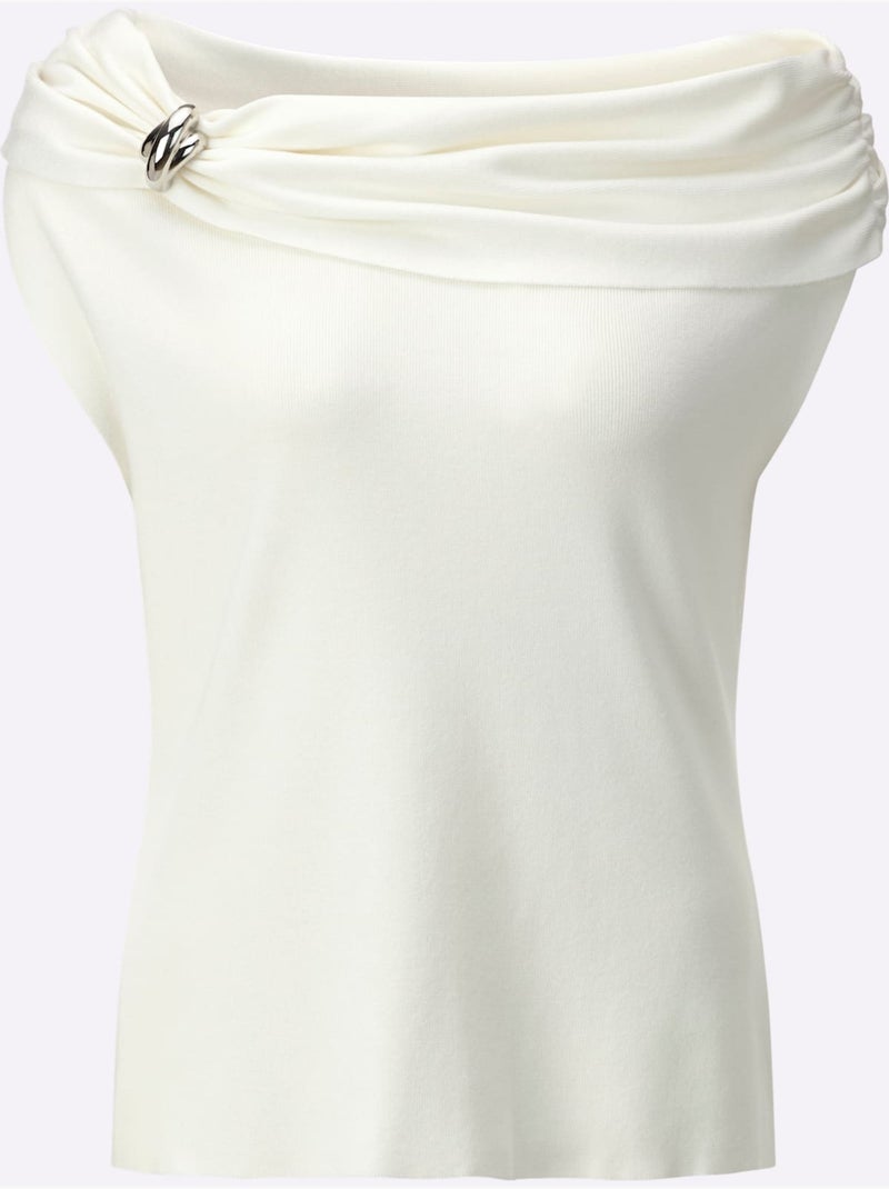 Débardeur En Tricot Avec Viscose (ecovero) - Taille Standard - Helline Ecru - Kiabi