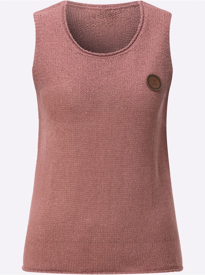 Débardeur En Tricot Bords Roulés - Taille Standard - Witt Bois de rose - Kiabi