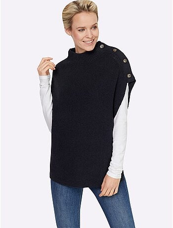 Débardeur En Tricot Col Montant - Taille Standard - Helline