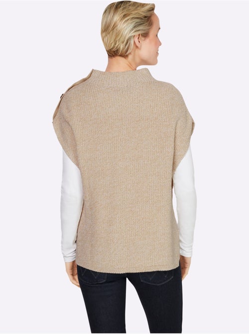 Débardeur en tricot côtelé avec col montant et fentes latérales - Taille standard - Helline - Kiabi Débardeur en tricot côtelé avec col montant et fentes latérales - Taille standard - Helline - Kiabi