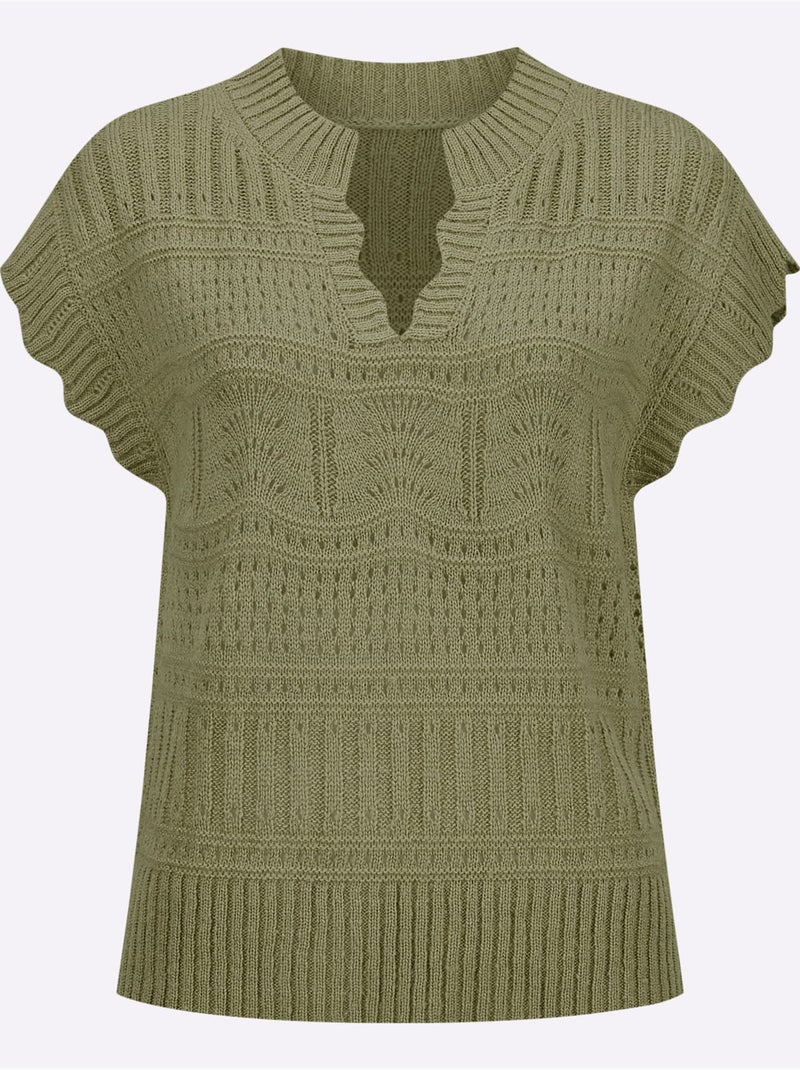 Débardeur En Tricot Doux Et Chaud - Taille Standard - Witt Bleu Vert Gris - Kiabi