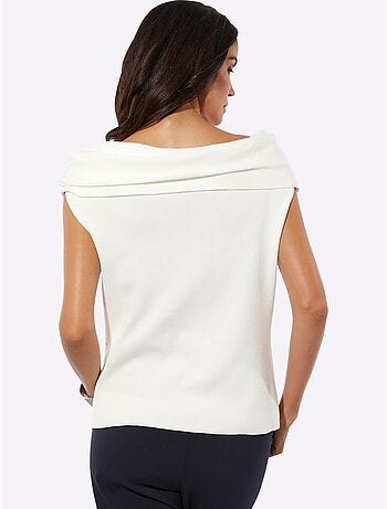 Débardeur En Tricot Encolure Carmen Féminine - Taille Standard - Helline