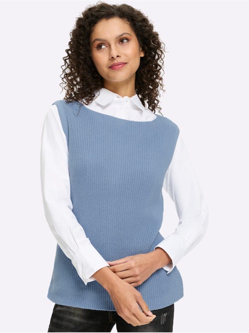 Débardeur En Tricot Patte De Boutonnage Au Dos - Taille Standard - Helline - Kiabi Débardeur En Tricot Patte De Boutonnage Au Dos - Taille Standard - Helline - Kiabi