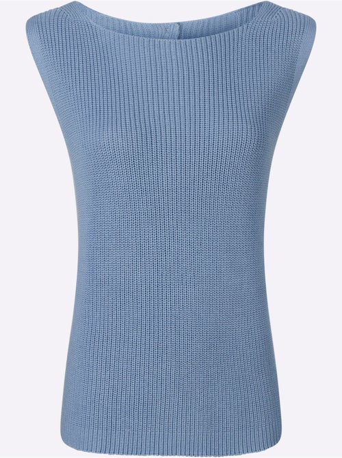 Débardeur En Tricot Patte De Boutonnage Au Dos - Taille Standard - Helline - Kiabi Débardeur En Tricot Patte De Boutonnage Au Dos - Taille Standard - Helline - Kiabi