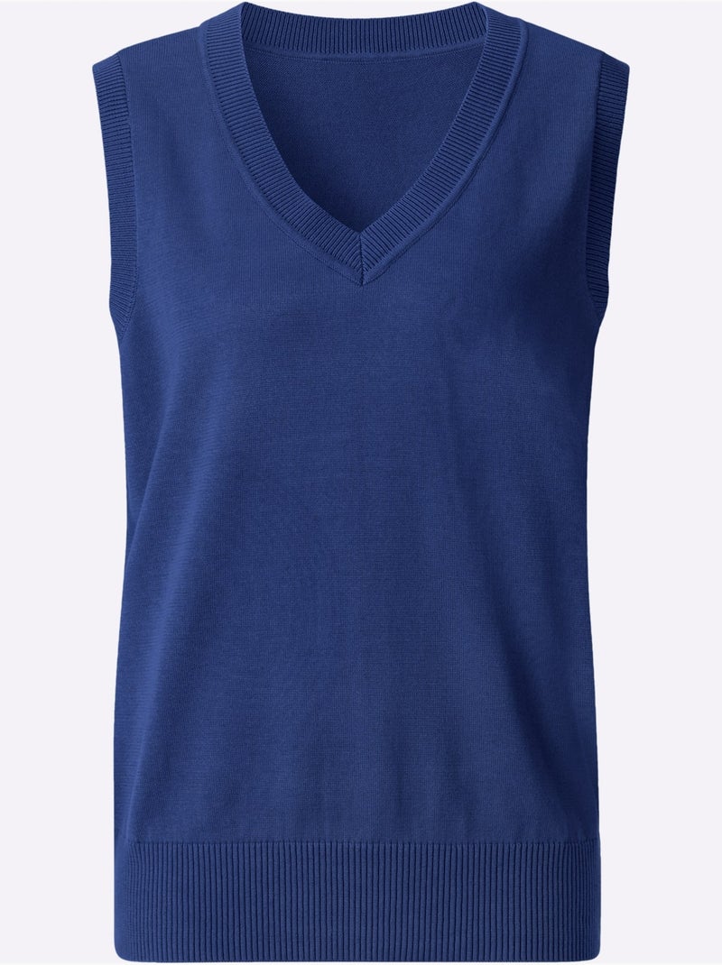 Débardeur En Tricot Pur Coton - Taille Standard - Witt Bleu roi - Kiabi