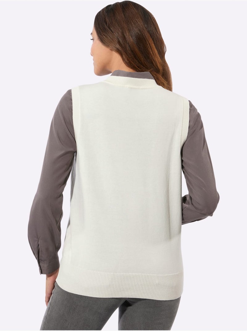 Débardeur En Tricot Pur Coton - Taille Standard - Witt Ecru - Kiabi