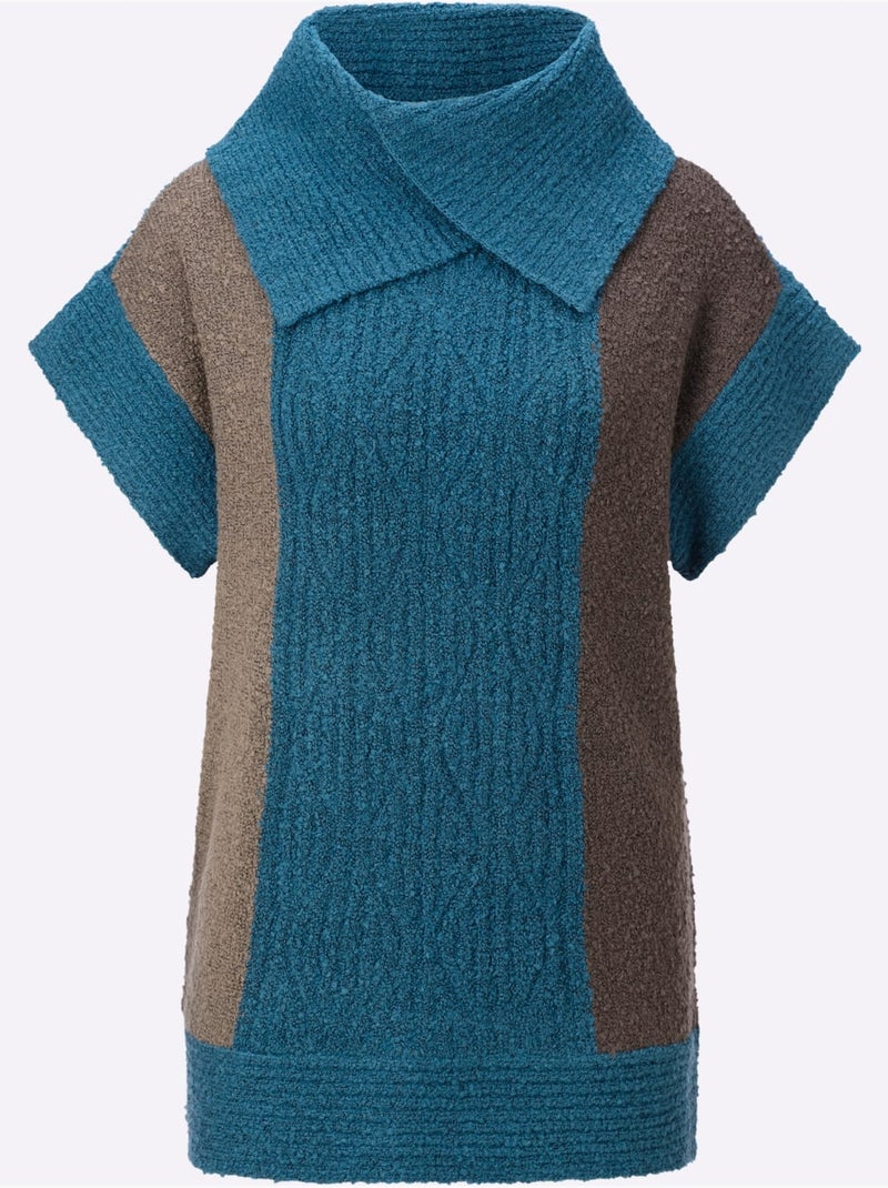 Débardeur En Tricot Qualité Bouclé Douce - Taille Standard - Witt Noir Bleu Gris - Kiabi