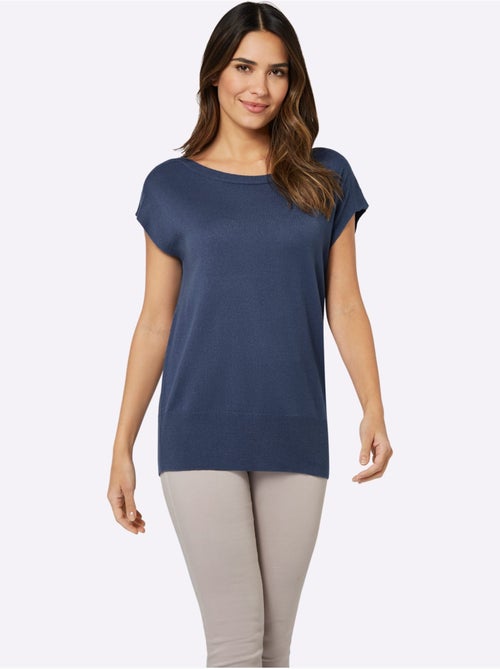 Débardeur en tricot sans manches à encolure en U avec ourlet côtelé - Taille standard - Moda Vilona - Kiabi