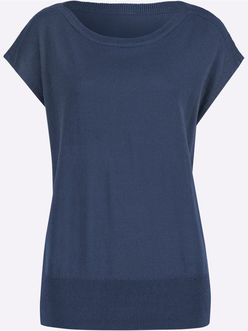 Débardeur en tricot sans manches à encolure en U avec ourlet côtelé - Taille standard - Moda Vilona - Kiabi