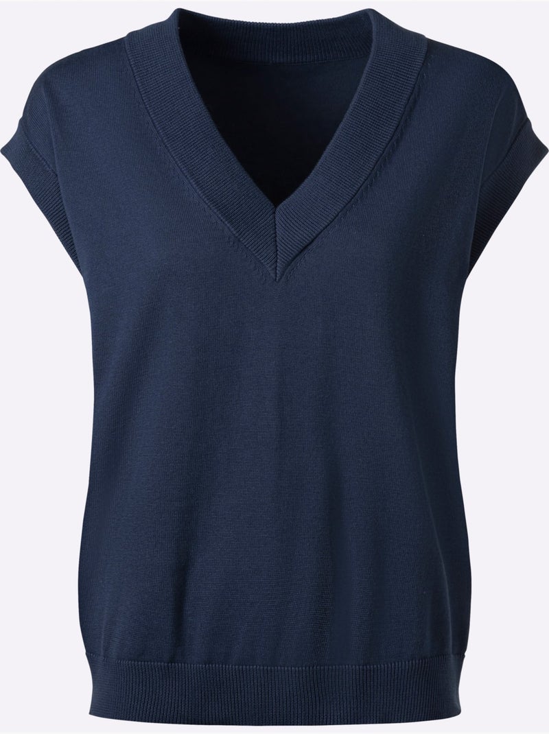 Débardeur en tricot tricot fin - taille standard - witt Bleu foncé - Kiabi