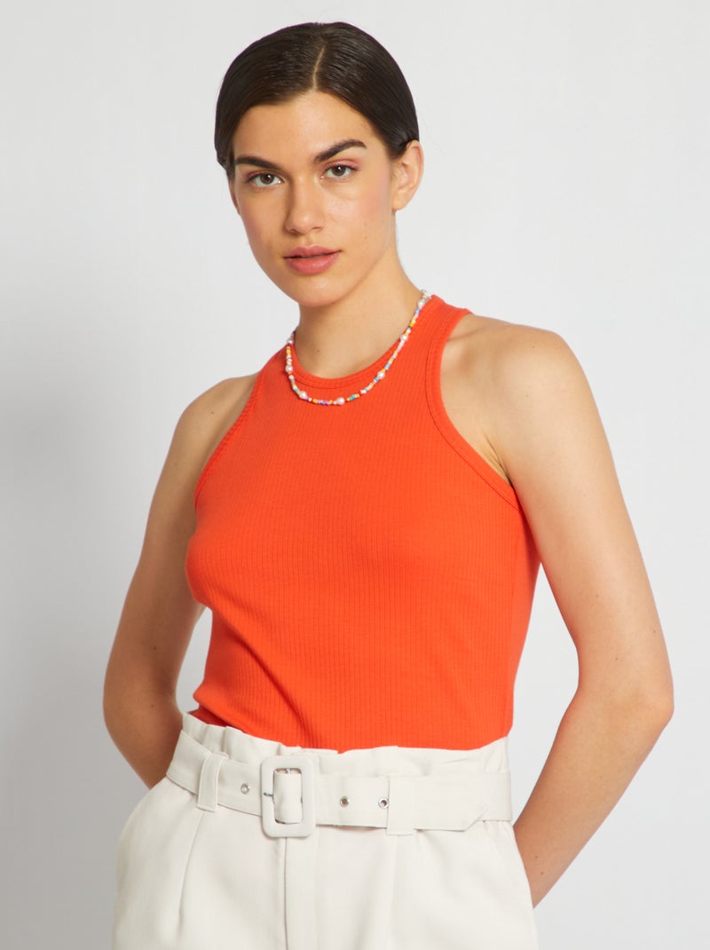 Débardeur encolure américaine Orange - Kiabi