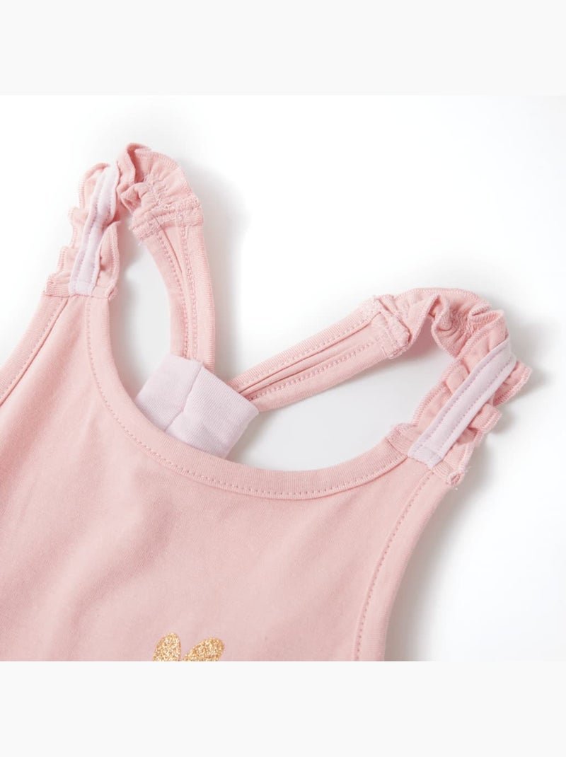 Débardeur enfant coton 95% cœur pailleté sur l’avant - vidaxl Rose - Kiabi