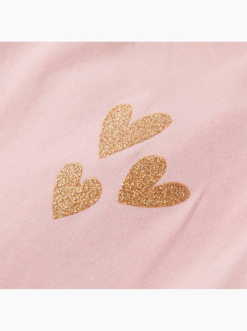 Débardeur enfant coton 95% cœur pailleté sur l’avant - vidaxl Rose - Kiabi