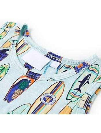 Débardeur enfant coton imprimé planches de surf - vidaxl