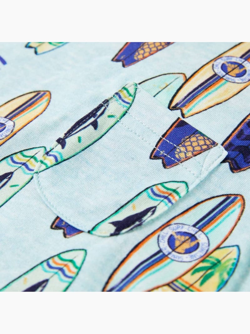 Débardeur enfant coton imprimé planches de surf - vidaxl Bleu - Kiabi