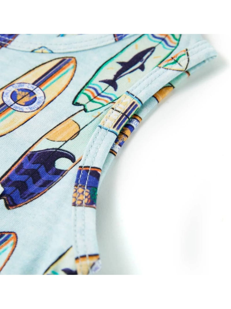 Débardeur enfant coton imprimé planches de surf - vidaxl Bleu - Kiabi