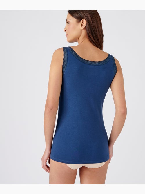Débardeur Essential en coton extensible, orné de dentelle - Damart - Kiabi