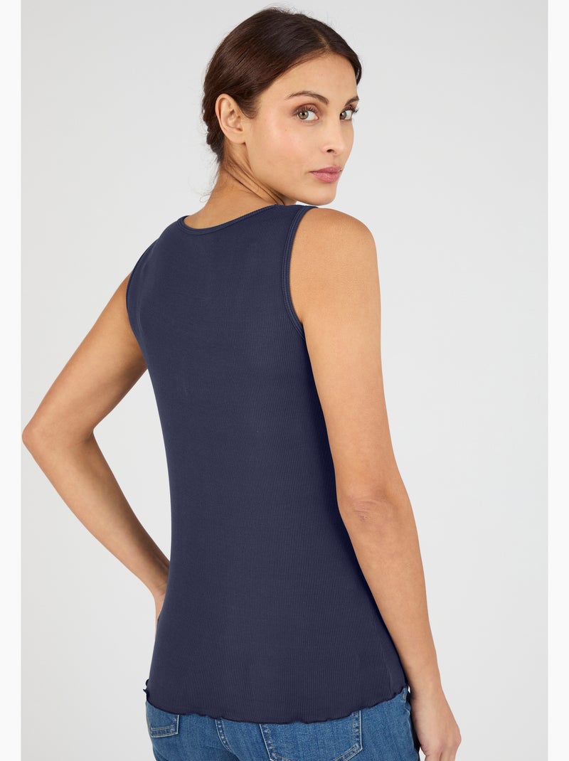 Débardeur Essential en fine côte - Damart Bleu - Kiabi