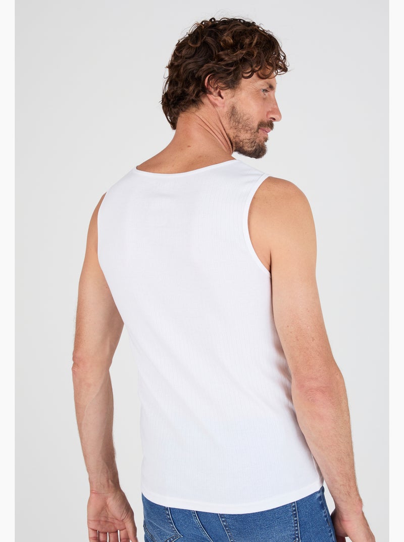 Débardeur Essential en maille côtelée - Damart Blanc - Kiabi