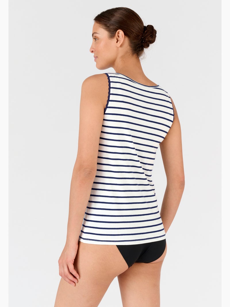 Débardeur Essential maille jersey extensible - Damart Blanc cassé - Kiabi