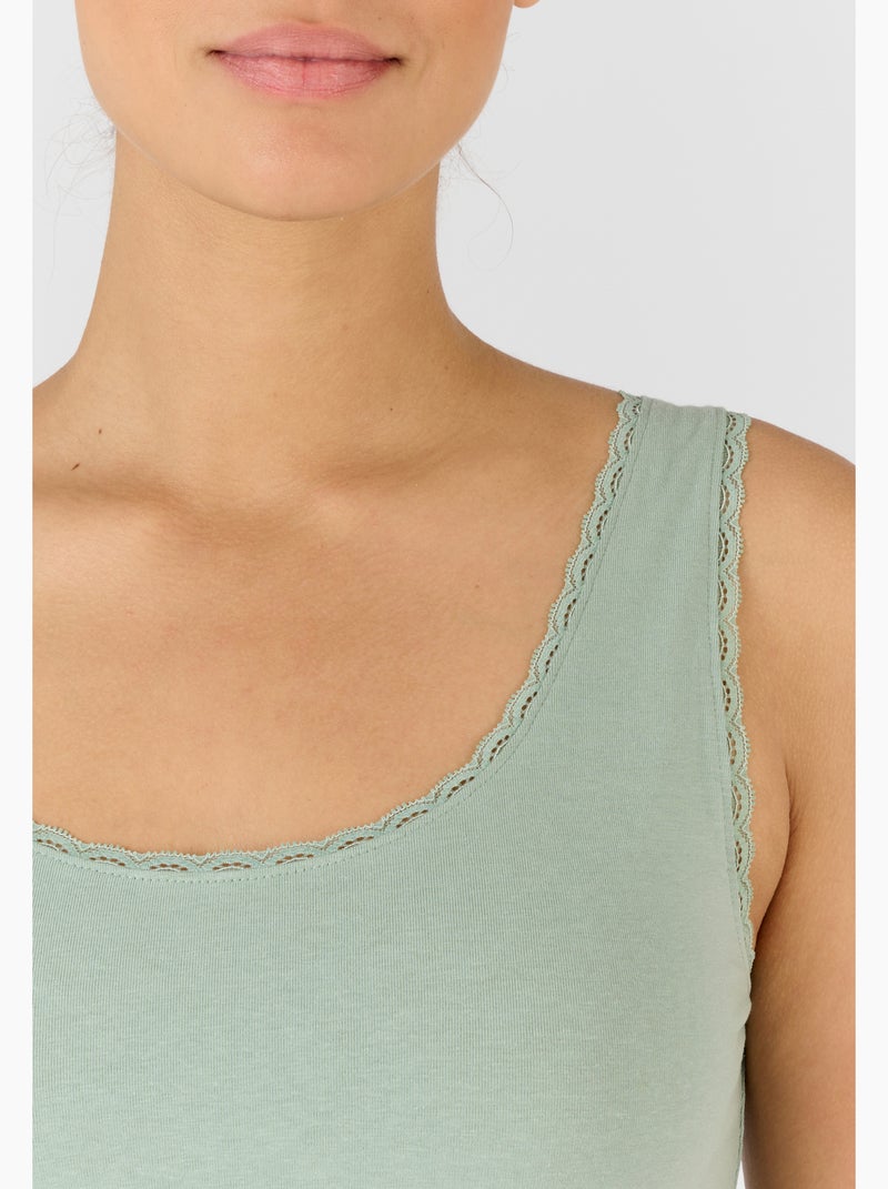 Débardeur Essential maille jersey extensible - Damart Vert Sauge - Kiabi