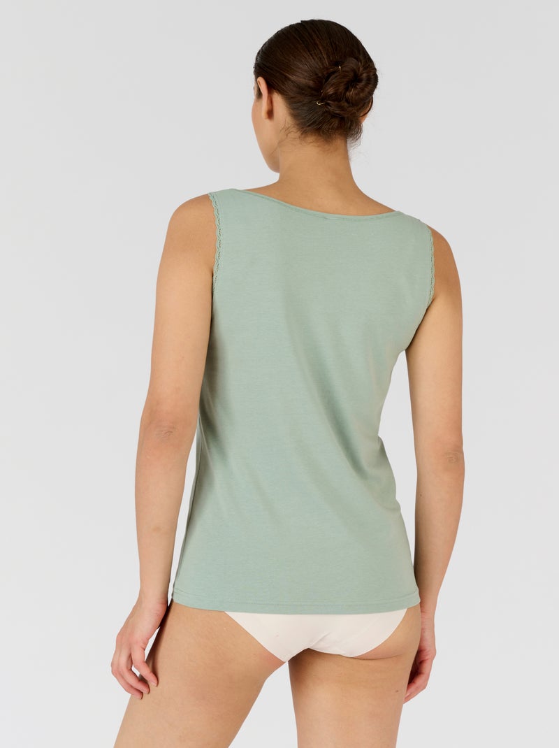 Débardeur Essential maille jersey extensible - Damart Vert Sauge - Kiabi