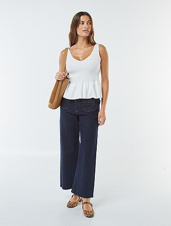 Débardeur évasée en maille côtelée