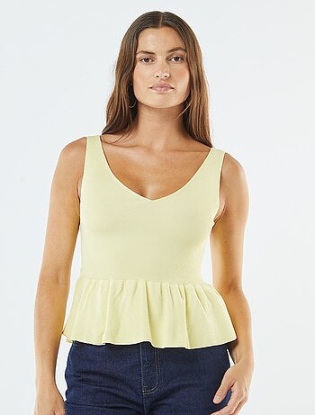 Débardeur évasée en maille côtelée