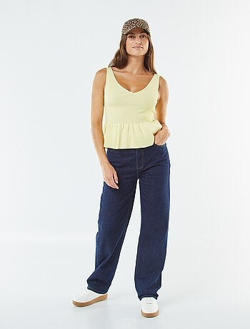 Débardeur évasée en maille côtelée