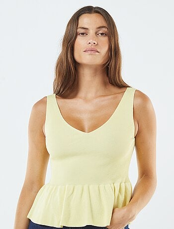 Débardeur évasée en maille côtelée