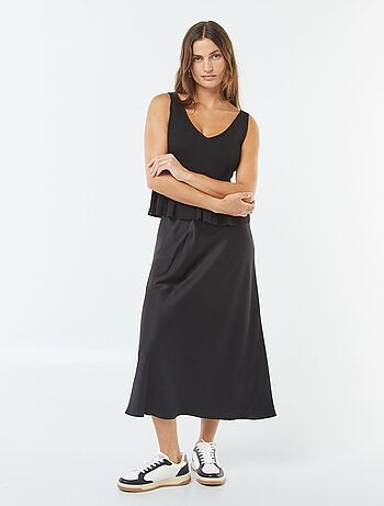 Débardeur évasée en maille côtelée