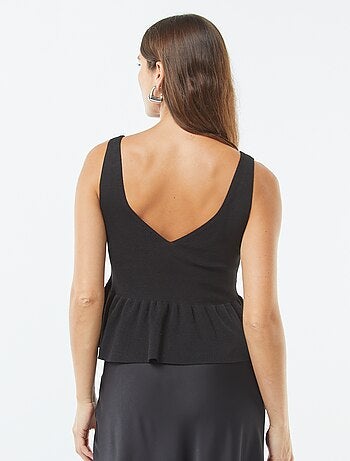 Débardeur évasée en maille côtelée