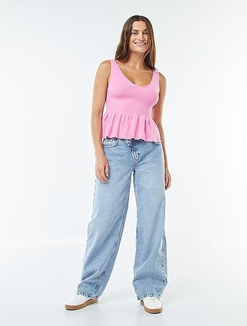 Débardeur évasée en maille côtelée