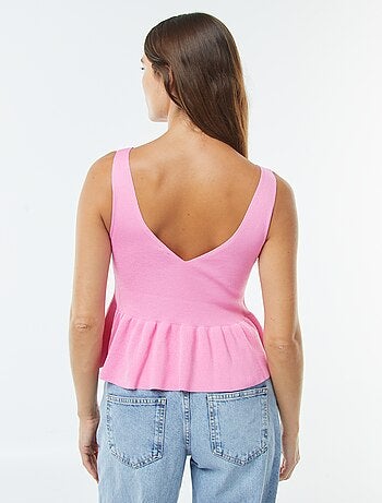 Débardeur évasée en maille côtelée