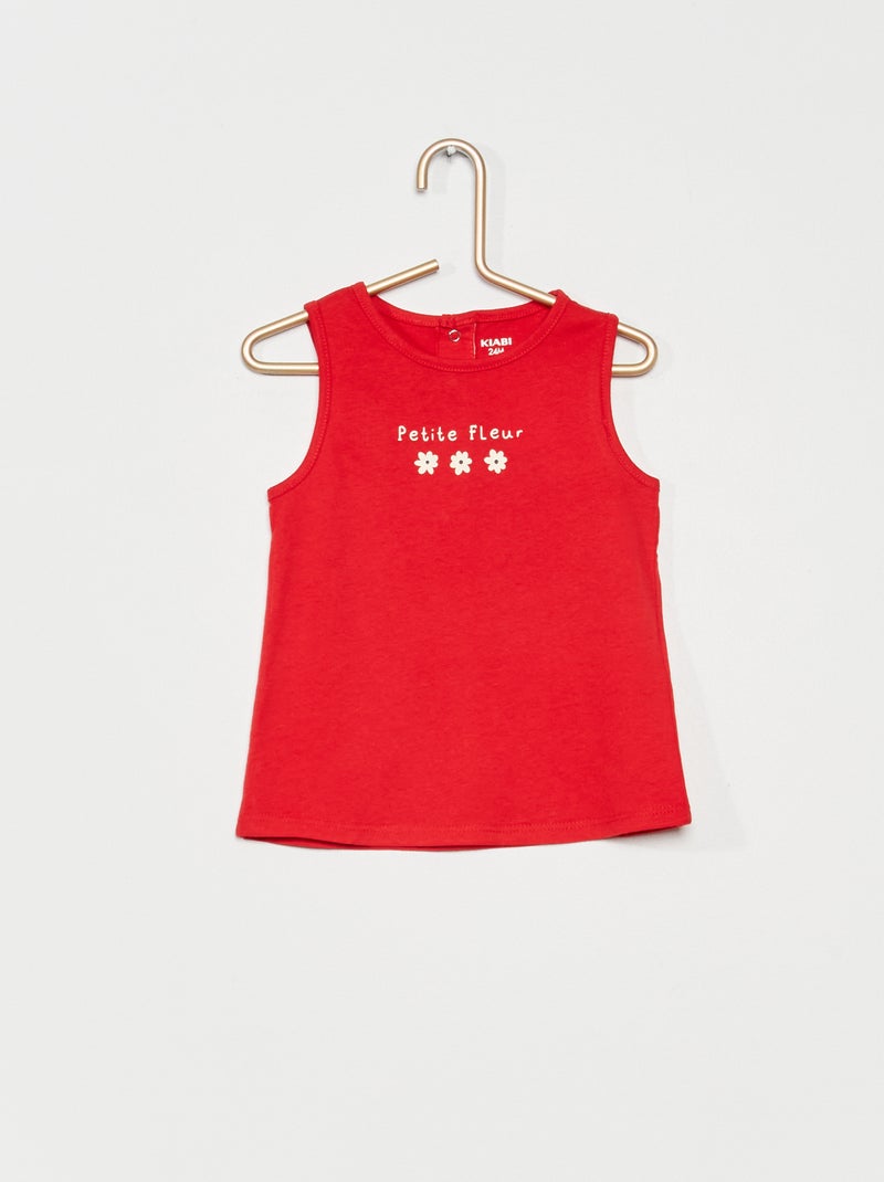 Débardeur fantaisie en coton Rouge - Kiabi