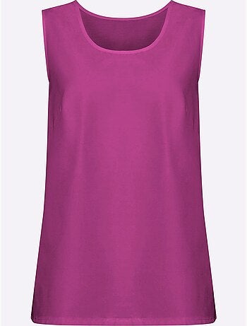Débardeur féminin à encolure arrondie avec fentes latérales - Taille standard - Moda Vilona