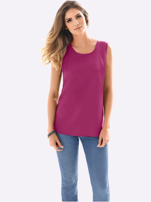 Débardeur féminin à encolure arrondie avec fentes latérales - taille standard - moda vilona - Kiabi Débardeur féminin à encolure arrondie avec fentes latérales - taille standard - moda vilona - Kiabi