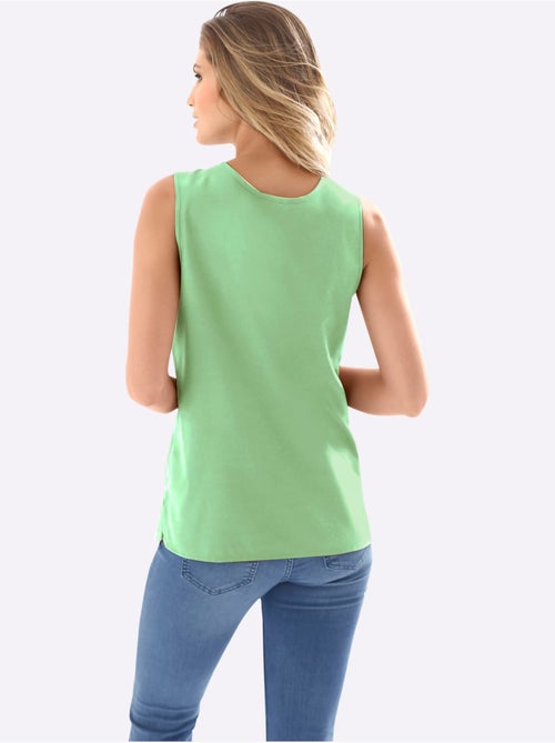 Débardeur féminin à encolure arrondie avec fentes latérales - Taille standard - Moda Vilona - Kiabi