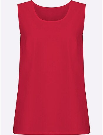 Débardeur féminin à encolure arrondie avec fentes latérales - Taille standard - Moda Vilona