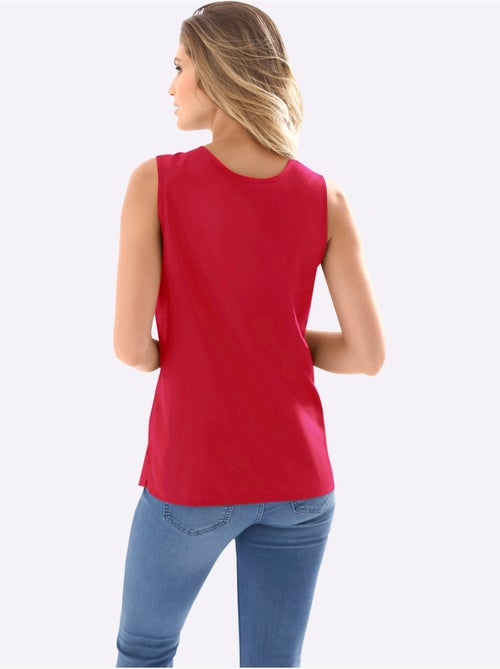 Débardeur féminin à encolure arrondie et fentes latérales - Taille standard - Moda Vilona - Kiabi